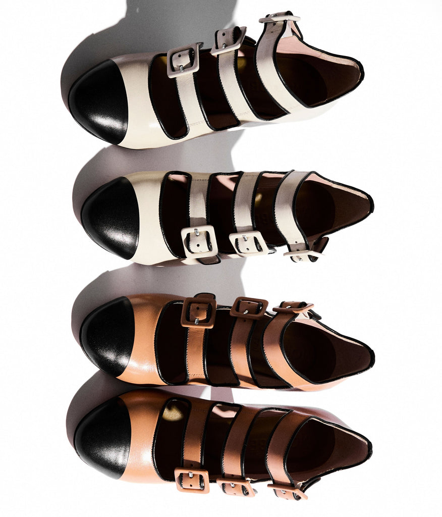 Mary Jane pump in black and white 