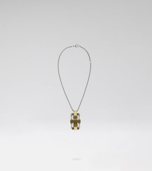 TRESSEE NECKLACE SHORT 03  - BICOLOUR GOLD SILVER