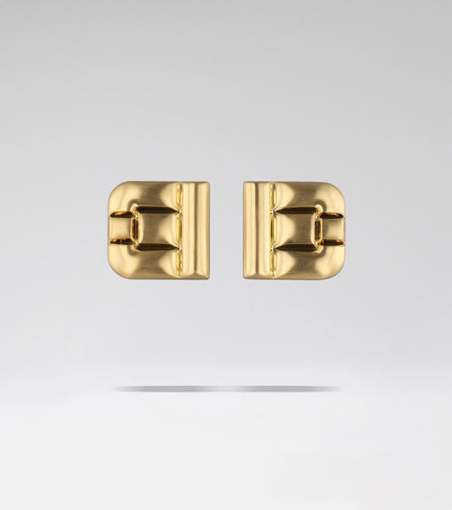 COUPÉ BIG EARRING BRUSHED GOLD