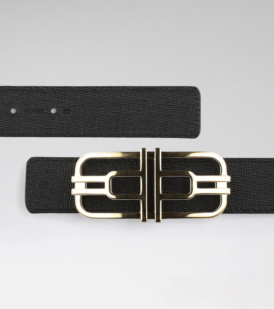 LA CEINTURE AIRE 02 - CAMEL + BLACK ZAFFIANO