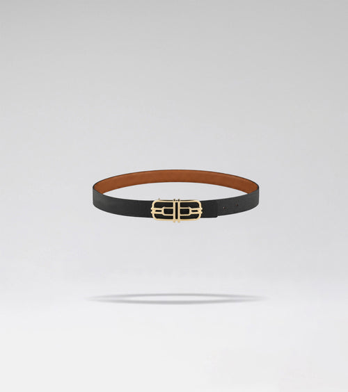 LA CEINTURE AIRE 02 - CAMEL + BLACK ZAFFIANO