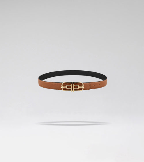 LA CEINTURE AIRE 02 - CAMEL + BLACK ZAFFIANO