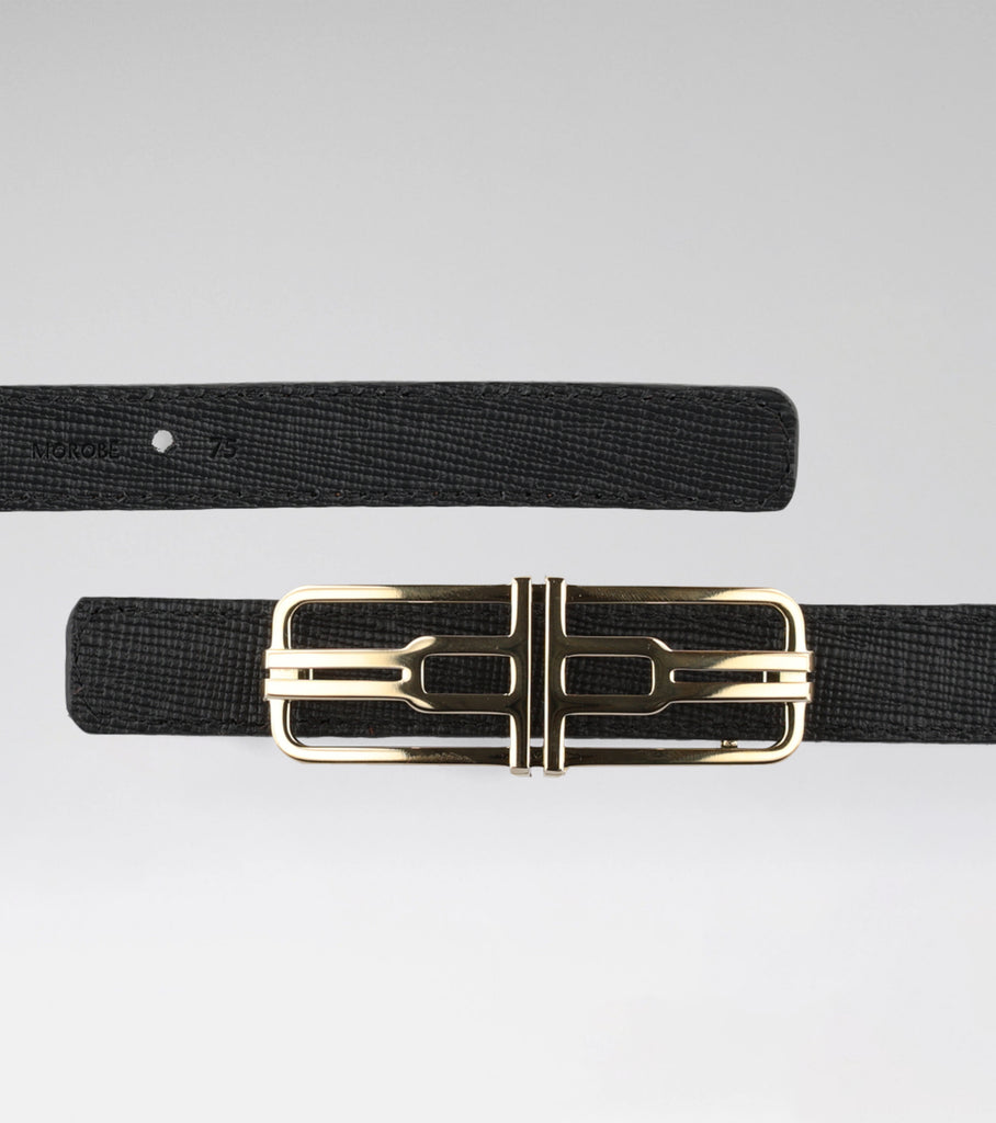 LA MINI CEINTURE AIRE 02 - CAMEL + BLACK ZAFFIANO
