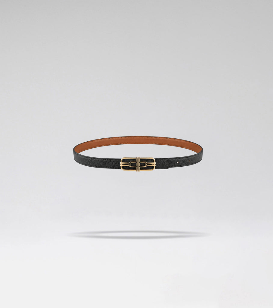 LA MINI CEINTURE AIRE 02 - CAMEL + BLACK ZAFFIANO