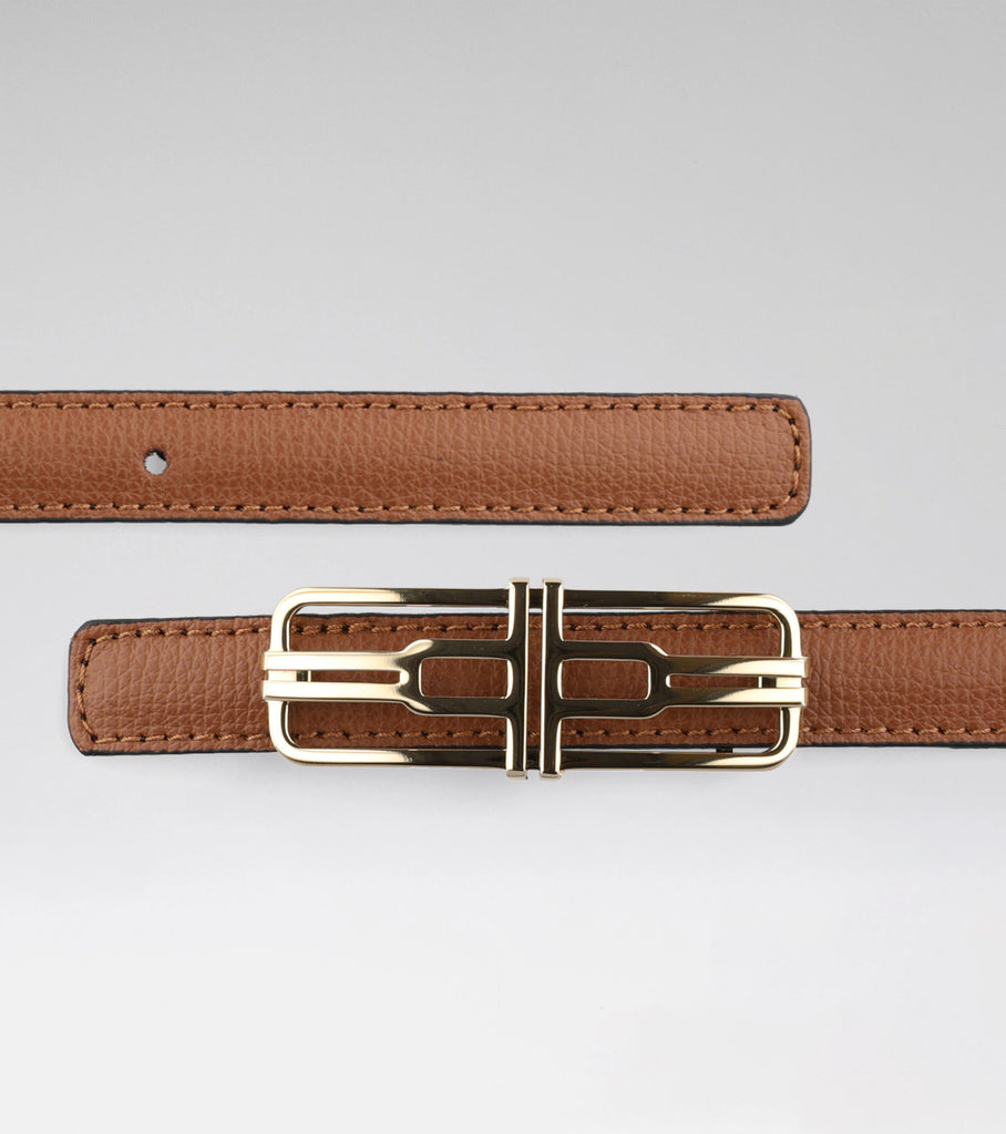 LA MINI CEINTURE AIRE 02 - CAMEL + BLACK ZAFFIANO