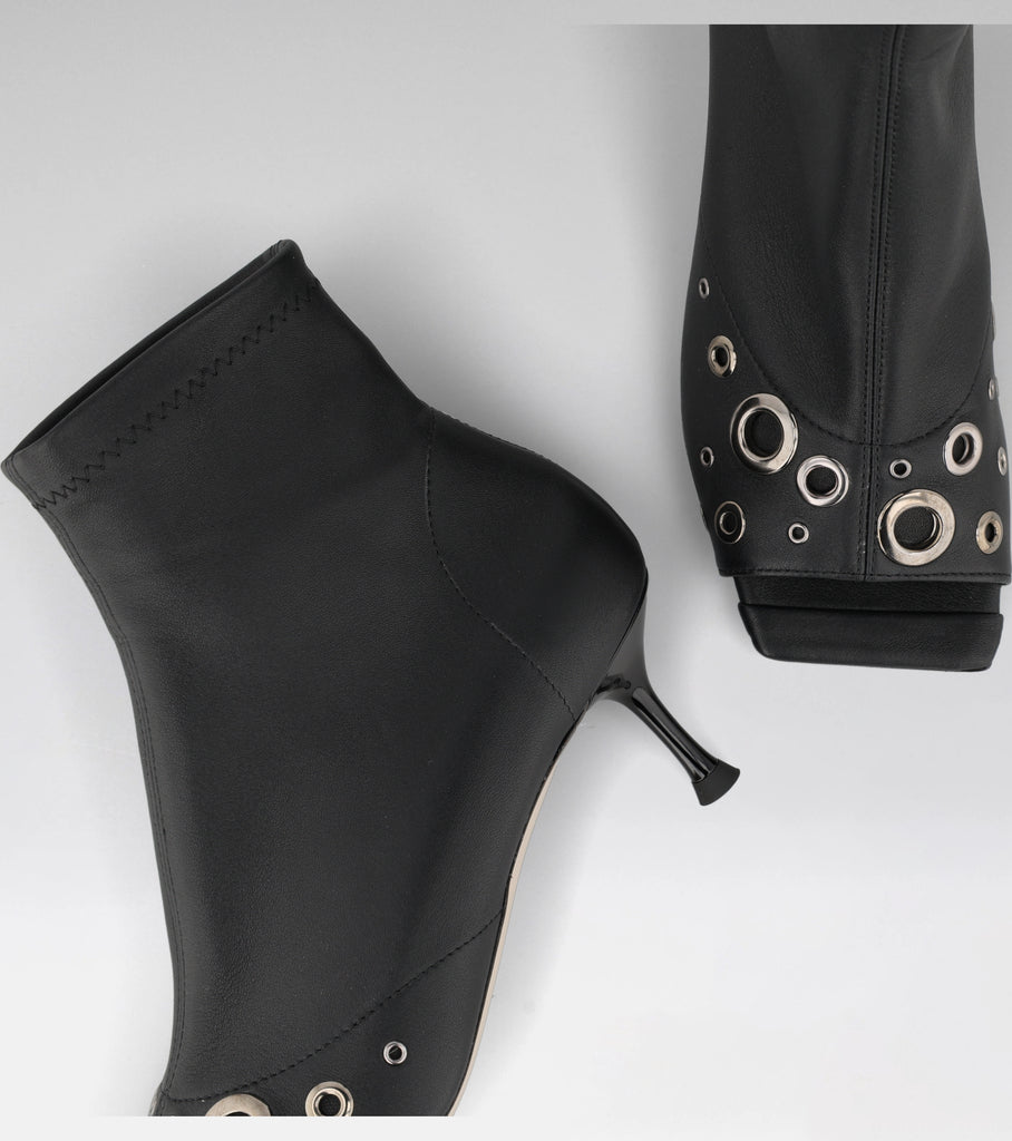 mid heel peeptoe boot