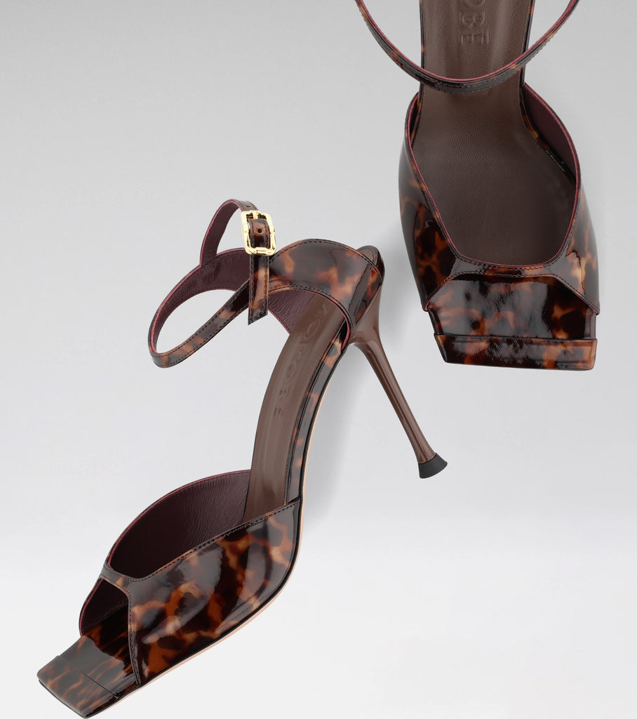 MIMI high heel sandal with a squared toe and 100 mm heel.