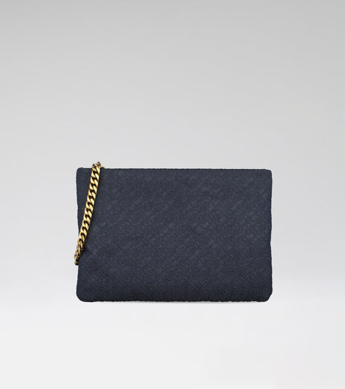 PUFFY POUCH BIG EMBOSSED 03 - EMBOSSED DARK JEANS