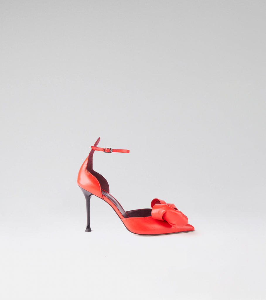 Cherry red pumps for women