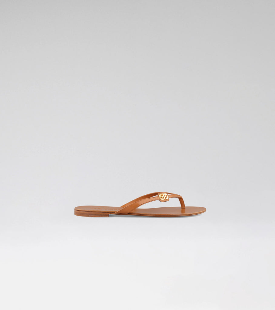 flat thong sandal from morobe in camel
