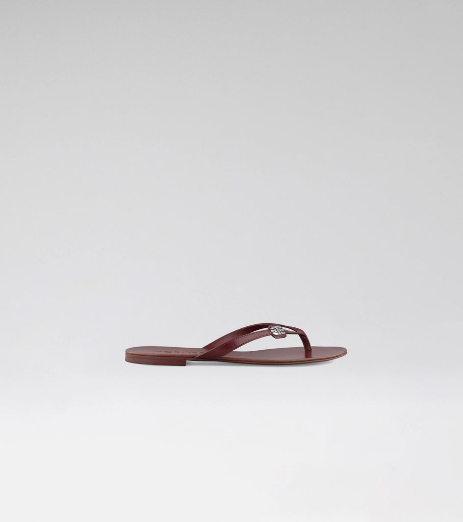 flip flop sandal from morobe in bordeau 