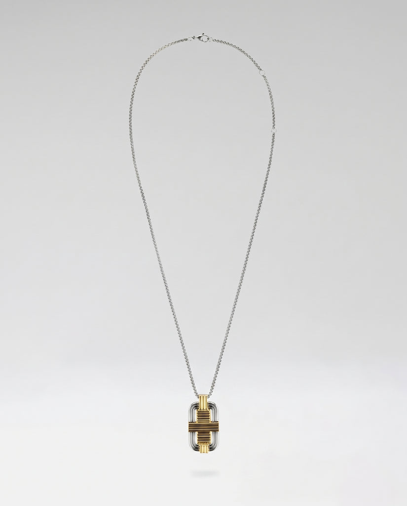 TRESSEE NECKLACE LONG 03 - BICOLOUR GOLD SILVER