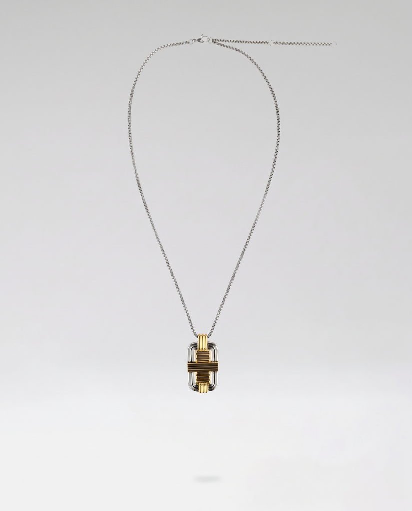 TRESSEE NECKLACE LONG 03 - BICOLOUR GOLD SILVER