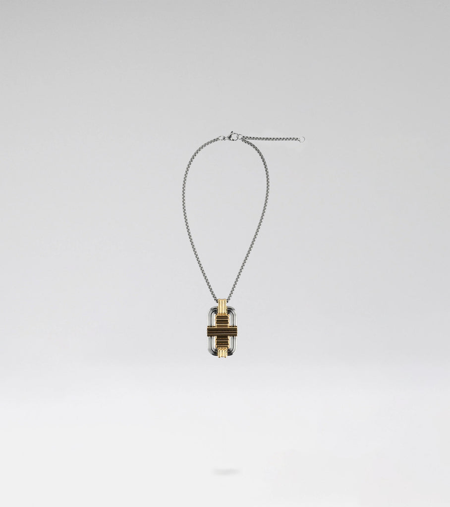 TRESSEE NECKLACE SHORT 03  - BICOLOUR GOLD SILVER