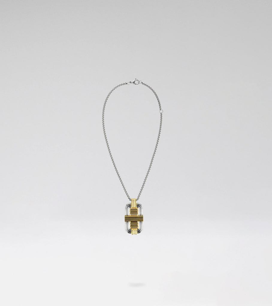 TRESSEE NECKLACE SHORT 03  - BICOLOUR GOLD SILVER